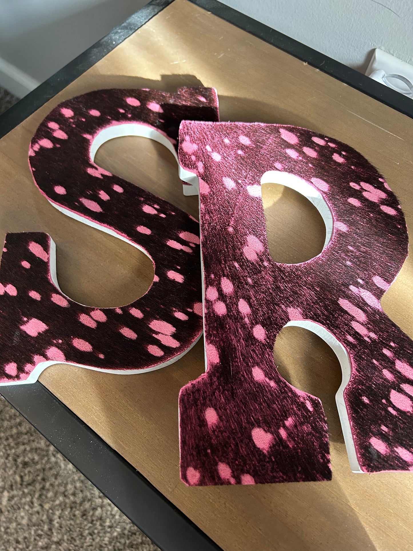 Pink Acid Wash Letters