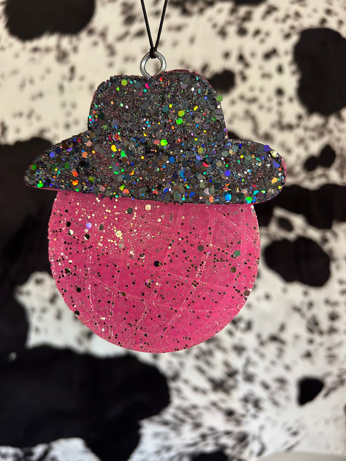 Pink Disco Ball/Cowgirl Hat Freshie